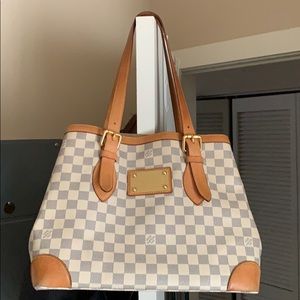 Louis Vuitton Hampstead Mm Damier Azur Canvas